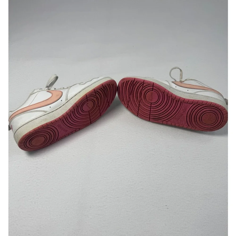 Athleisure Nike‎ 6.5Y Court Borough Low 2 White Sunset Pulse Sneakers DV5456-111